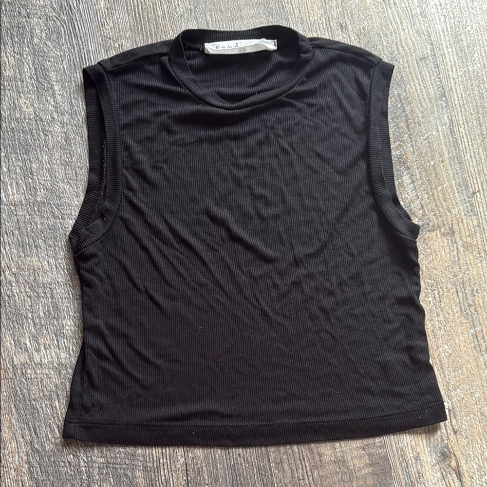 LF Stores Black Sleeveless Muscle Tee